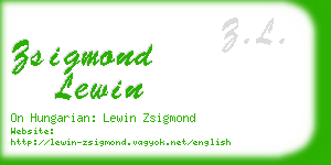 zsigmond lewin business card